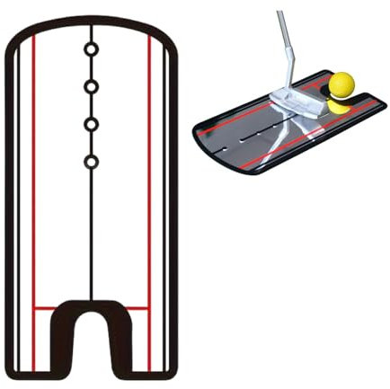 ZHYUAN MiroirdeGolf,Aide à l'entraînement pour Le Golf avec Ligne de Putter, Miroir d'entraînement de Putting de Golf, Miroir d'alignement pour débutants, 30 cm x 14,5 cm