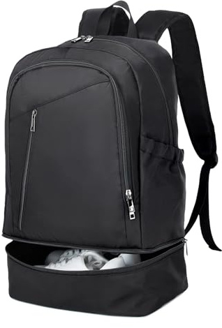 seyfocnia Gym Backpack for Men,Waterproof Backpack With Shoe Compartment Lightweight Travel Backpacks Sports Backpacks Casual Daypack(Black 20inch)