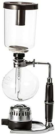 Kodxylytix Sifón de vidrio tipo cafetera para el hogar, sifón para bar, cocina, oficina, 160 x 110 x 360 mm, color negro, 5 porciones