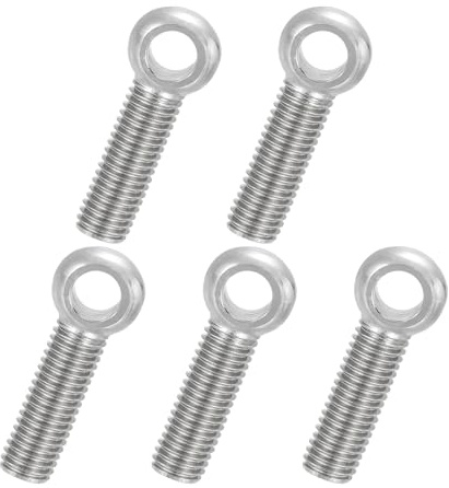 PATIKIL 5 Pz Bullone Ad Occhio Girevole Con Spalla M12x45mm, 304 Acciaio Inox Metrico Filettatura Completa Occhio A Forma Di Pesce Foro Scanalato Bullone Di Sollevamento(Argento)