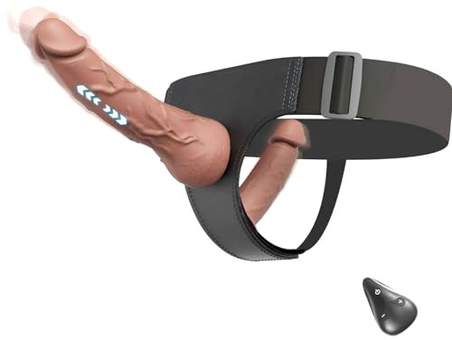 Harness Strap On Dildo Adult Sex Toys for Lesbians Couples -Thrusting Dildo Vibrator with 3 Thrusting & 10 Vibrating, Silicone Strapon Realistic Dildo for Clit G-spot Anal Play, Strap-ons for Couples