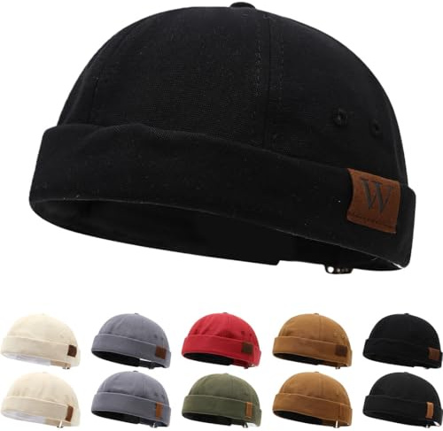 Casquette Docker pour Homme Femme Bonnet Docker Hat Bonnet Docker en Coton Casquette sans Visière Bonnet de Marin