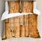 ABAKUHAUS Holz Bettwäsche Set für Doppelbetten, Lodge Wall Planks Drucken, Weicher Microfaserstoff Allegigeignet kein Verblassen, Braun