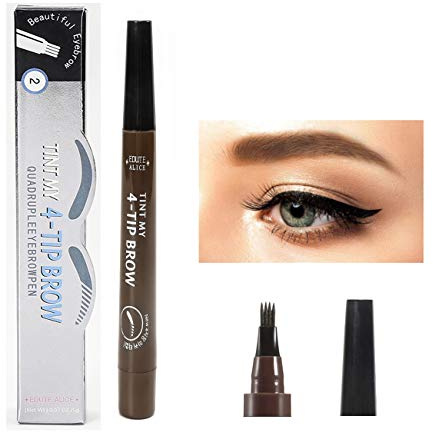 Lot de 2, Crayon à Sourcils, Crayon Yeux Waterproof, Crayon Sourcil, Maquillage Sourcil Stylo Sourcil - 2# Dark Brown (Marron Foncé)