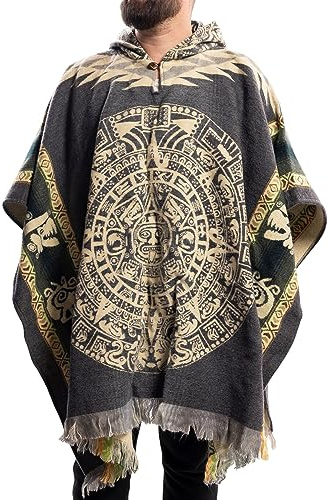 Gamboa Premium Alpaca Poncho Mexicano Hombre Manta Polar Abrigo Otoño Invierno Hecho en Ecuador