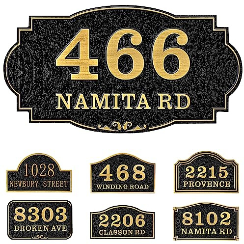 Personalized Cast House Address Plaque Custom House Number Sign Address Signs for Houses House Numbers Plaque Mail Box Number Sign Street Name Plate House Signs for Outside