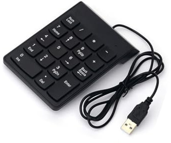 osiuujkw Trådbundet numeriskt tangentbord 18 nycklar USB-dator Bärbar Numpad Bärbar stationär PC Digital tangentbord Byte av kontor