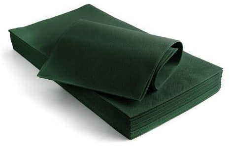 Generico 25 Tovaglie in TNT Tessuto Non Tessuto Misura 100x100cm COPRIMACCHIA 50gr m/q Ideali per la ristorazione sagre feste vari colori (Verde Bottiglia)