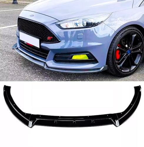 For Auto Perfectionists UK Front Splitter Spoiler Lip Compatible With Ford Focus ST MK3.5 2015-2018 ABS Gloss Black