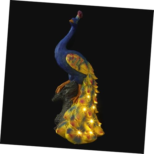 KONTONTY Pfauenstatue Solar-hoflichter Gartendekoration Für Den Außenbereich Pfauenornament