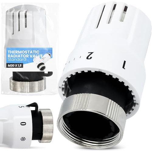Tête Thermostatique Radiateur Commande Chauffage Valve Thermostat Économie D'énergie Maison Bureau Salle De Bain Hôtel Appartement Moderne Blanc
