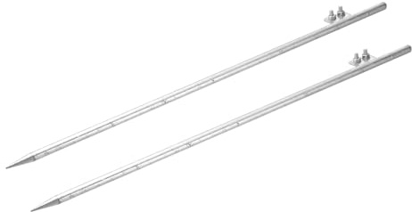 sourcing map 2 Pcs Ground Rod Cold Galvanized Grounding Pin 3.3ft Straight Welding Plate Double Hole Grounding Stake for Antenna Satellite Dish Electric Fence