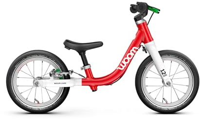 Woom GO 1 Laufrad für Kleinkinder im Alter von 1,5 bis 3,5 Jahren - Leichter Aluminiumrahmen, 30,5 cm Luftreifen, Handbremse hinten, woom Rot