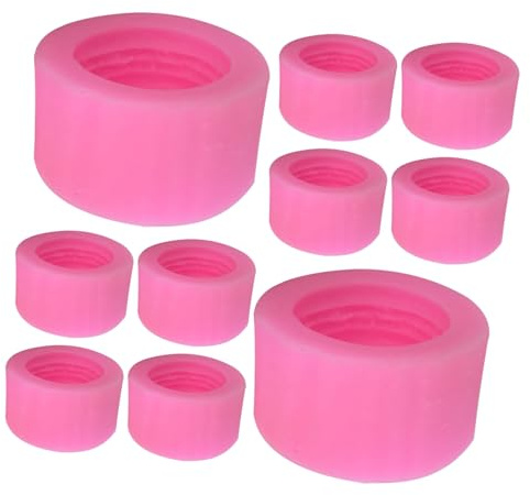 PRETYZOOM 10 Piezas Molde de fondant de macarrón molde de cera para velas de macarrones 3d macarroso gel de sílice rosa