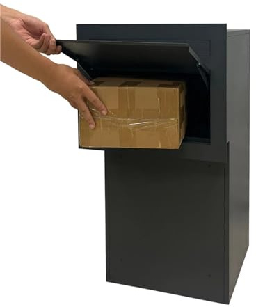 Outdoor Steel Mailbox with Safe Lock - Powder Coated, Waterproof Built-in Parcel Box for Secure Mail Delivery