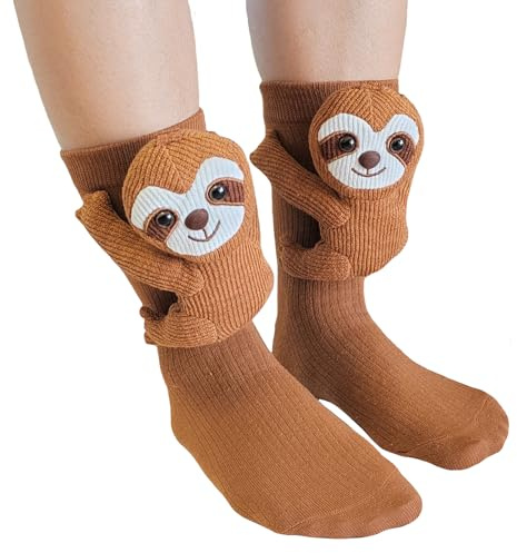 Dekzked Calcetines de punto 3D para mujer, colección de regalos de Navidad 2025, divertidos y lindos animales de peluche, calcetines para abrazar, calcetines novedosos para niñas adolescentes