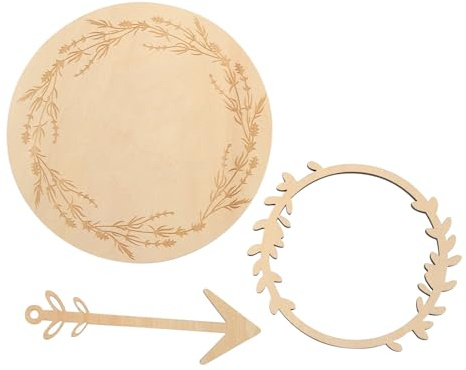 Kisangel Cartes Mensuelles en Bois Gravées pour Bébé, Accessoires Photo Naturels, Décorations Beige pour Annoncer la Naissance et Photos de Bébé, 1 Set