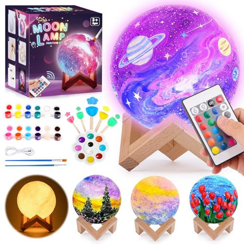 Cadeau Fille 10 8 6 7 9 Ans: Idee Jouet pour Enfant Kit Peinture Lampe Lune