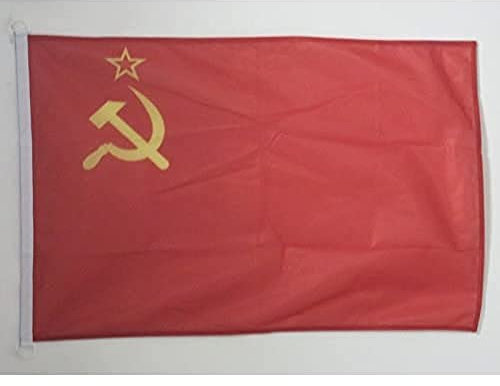 AZ FLAG - Drapeau URSS - 45x30 cm - Pavillon Nautique Communiste - Russie Spécial Bateau Et Extérieur En Maille Bloquée Avec Anneaux Plastiques Intégrés - 30g