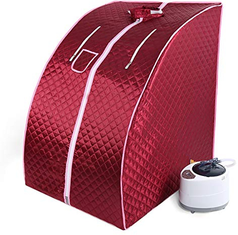 Flyelf bastubox, bärbar ångbastu för personlig spa kroppsvärmare avgiftar förlora vikt med en stol 98 x 70 x 80 cm 98 x 70 x 80 cm Röd