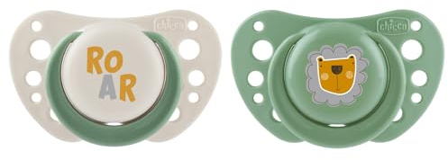 Chicco PhysioForma Succhietto Air Verde, Ciuccio 0-6 Mesi, Tettarella in Silicone, Anatomico E Funzionale, Supporta la Respirazione Fisiologica, Verde, 2 Pezzi