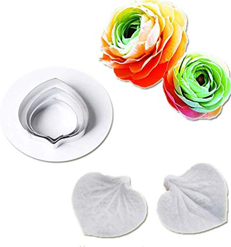 Petalo Silicone Venatore & Taglierino Fiore Acciaio Inox Coltello per Biscotti Stampo Cottura, Fondente Torta Decorazione Attrezzo Teglie e Sugarcract Cioccolato Gumpaste Dolci - Rohydrangea