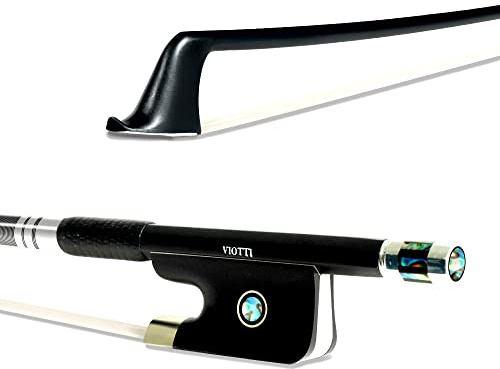 Viotti Carbon Fiber Cello Bow, Hand Crafted by Professional Bow Makers, Strong, Stiff & Well Balanced, Made with Mongolian Horse Hair, For Cellist of All Skill Levels