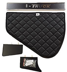 KRAM-TRUCK Armaturenbrett-Ablage, Gesteppte Abdeckung, LKW-Cockpit, TV-Rack, kompatibel mit IVECO Stralis Hi-Way S-Way 2011 und Neuer, 10 mm Schaumstoff, Kunstleder, langlebig, schwarz