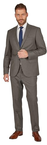 Steffen Klein Herren Anzug - Regular Fit - Größe 102 - Zweiteiler Business Anzug - Elastischer Komfort - Klassischer Schnitt - Taupe