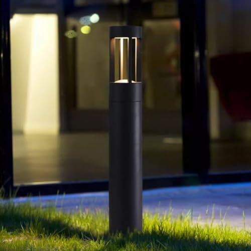 Lámpara de camino de paisaje moderna con carcasa cilíndrica de aluminio, luz de camino IP65, luces de paisaje impermeables, luminaria de bolardo LED para entrada de vehículos, puerta delantera/trasera