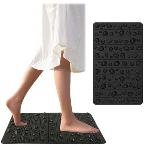 Tappetino per massaggio rilassante,50 * 30cm Tappetino Massaggio a Piedi Rilassante,Tappetino per riflessologia plantare,Adatto per il massaggio dei piedi per alleviare l'affaticamento, ecc. (nero)