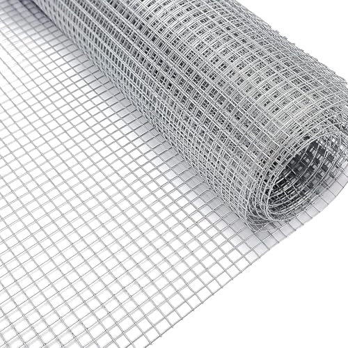 Tb Thayba Malla Metálica Electrosoldada Galvanizada. Perfecta para plantas y animales, múltiples usos. Rollo 1x5 m. Hueco 20 mm. Grosor del Cable 0.9 mm. Plateado