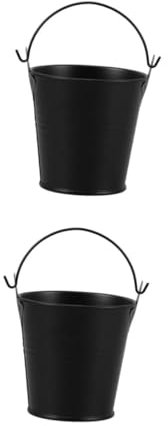 Toyvian 2 Pièces Seau à Graisse Métallique pour Barbecue Seau de Collecte Huile pour Grill Accessoire de Cuisine Extérieur Pratique