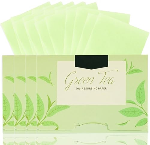 400pcs Blotting Paper for Oily Skin – Green Tea Ultra-Thin, Large Facial Tissues to Absorb Excess Oil & Reduce Shine. Keeps Makeup Fresh All Day. Portable & Perfect for On-The-Go Use