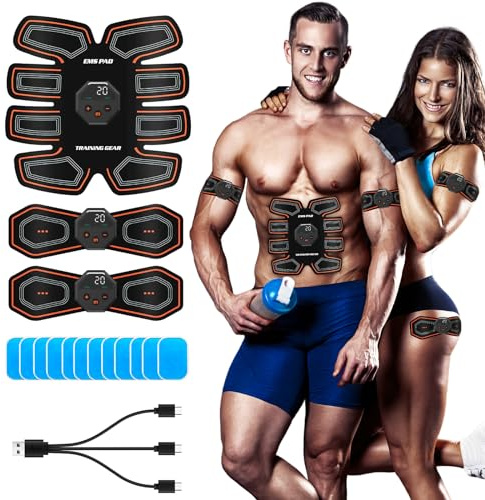 Deenor ABS Trainer Muscle Stimulator, EMS Muscle Stimulator, Electric Abdominal Muscle Toner, 10 Modes & 20 Intensities For Abdominal/Arm/Leg/Hip Training
