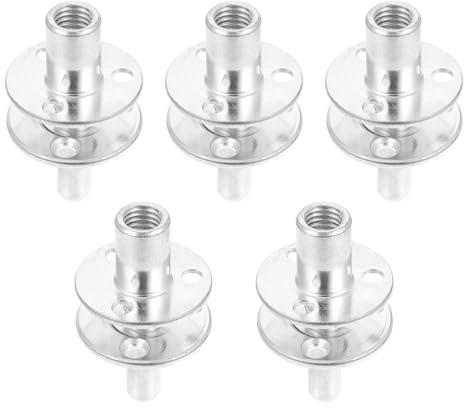 SHINEOFI Kit de Tornillos para Conexión de Poste de Cama Reforzado 5 Piezas de Acero Plateado Piezas para Muebles como Cabeceros y Patas Accesorio Resistente para Montaje Rápido y