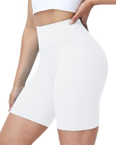 WISMBOX Women's High Waisted Yoga Shorts, 8 Inch Biker Shorts for Running | Tummy Control, Squat Proof Coverage, 4-Way Stretch, Yoga Fabric, Non-See-Through Design, Comfortable for Gym and Daily Use