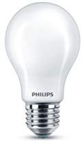 Philips - Bombilla LED cristal 60W estándar E27 luz blanca fría, mate, no regulable pack 2