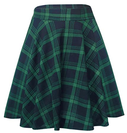 Urban Coco Falda básica Midi para Mujer, versátil, elástica, Acampanada, Casual, de Cintura Alta, Largo: 13 Pulgadas, XL