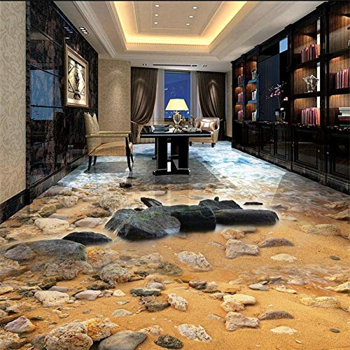 Wallpaper Mural Wall Stickers Seaside Sandstone River Living Room Bathroom 3D Floor Painting Papel de parede-400 * 280cm