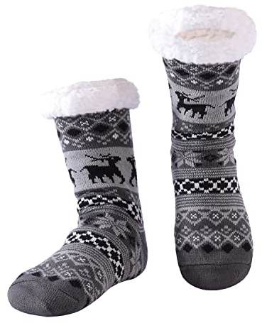 Hisonwel Hombre Navidad Calcetines Invierno Gruesos EU 38-46,Calentar Pantuflas de Estar,Por Casa Super Suaves Cómodos Calcetines Antideslizante