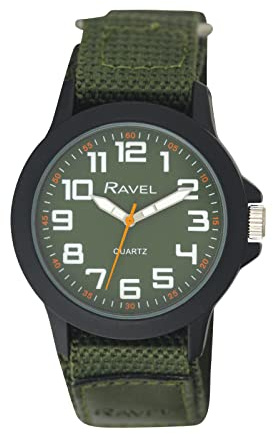 Ravel - Moderne Workwear-Herrenuhr mit einfach zu befestigendem Armband - Grün