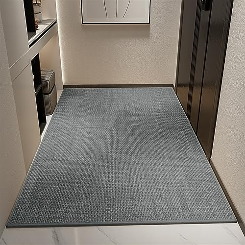 Heavyoff Felpudo de Entrada, Alfombra Exterior para Puerta, Antideslizante, Lavable para Atrapar Suciedad para Pasillo, Cocina, Dormitorio Gris Claro, 140x200cm