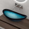 doporro Lavabo sobre Encimera 53,5x35,5x16cm Lavamanos de Vidrio Azul, Minerva08