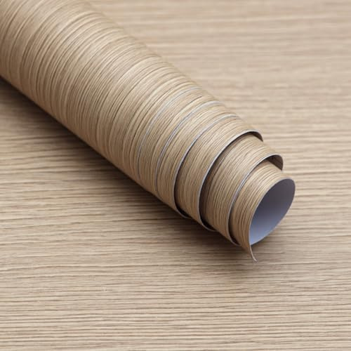 Boobest Extra Wide Contact Paper Wood Grain Brown Beige Wood Textured Wallpaper 31.5x157 Peel and Stick Natural Wood Contact Paper for Countertops Waterproof Self Adhesive Temporary Vinyl Wallpaper