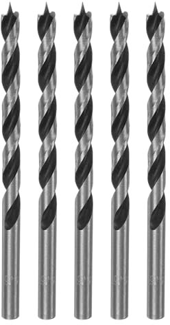 sourcing map 5pcs Brad Point Drill Bits 4.5mm(11/64) Dia Straight Round Shank Drill Metric Brad Point 2.2 Drilling Depth Spiral Twist Drill Bits for Carpenter Woodworking Plastic Rubber