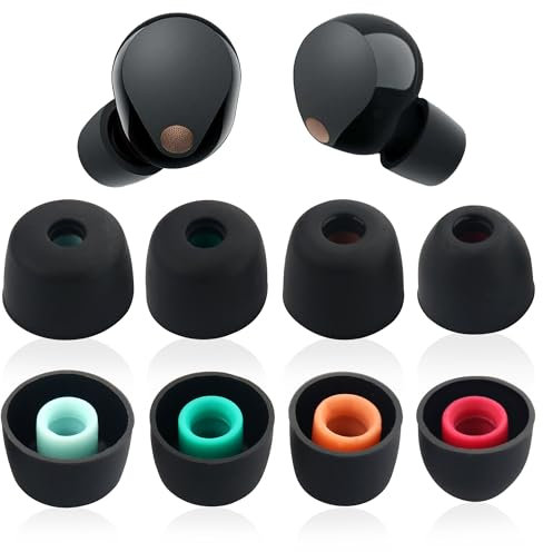4 Paar Silikon-Ohrstöpsel, kompatibel mit Sony WF-1000XM5, WF-1000XM4, WF-1000XM3, WF-C700N, Ohrstöpsel, weiches Silikon, Größe XS/S/M/L