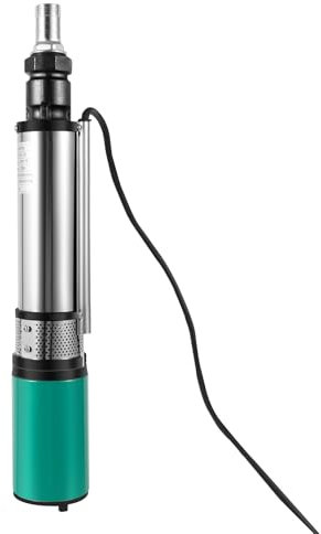 3 tum djupbrunnspump 320 W dränkbar pump rostfritt stål, vattenpump, fontänpump max. Flöde 3 m³/h dränkbar pump max. Flödeshöjd 25 m dränkbar vattenpump för sötvattenförsörjning bevattning