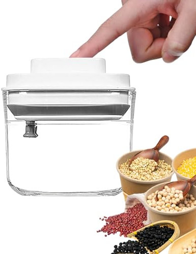 Coffee Bean Container | Vacuum Coffee Airtight Container | Manual Sealer, Kitchen Supplies, Stackable Dispenser For Sugar Flour Cereal Candy