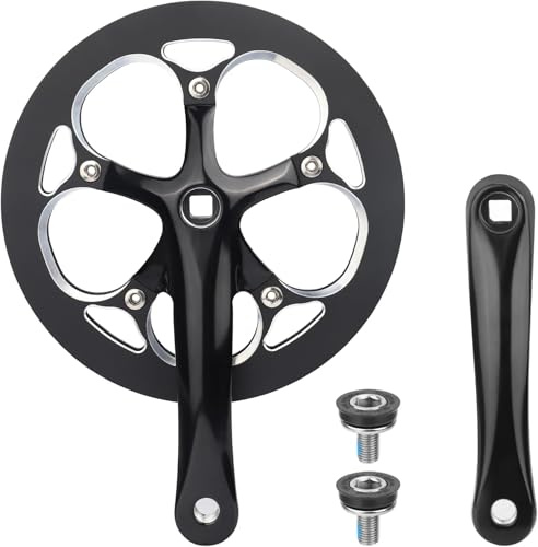 ZUKKA Bielas 52T de aleación de aluminio, brazo de 165 mm, para bicicleta de montaña de 6 a 10 velocidades, plegable, bicicleta eléctrica, cruiser, cuadrada